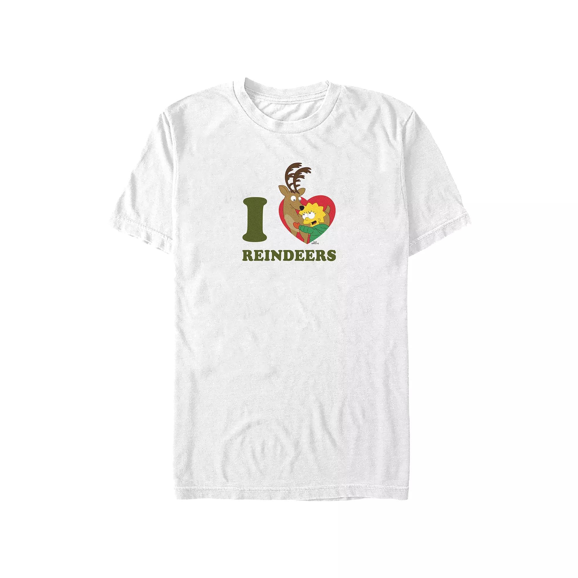 Big & Tall The Simpsons Lisa I Heart Reindeers Graphic Tee, Men's,  Product Image