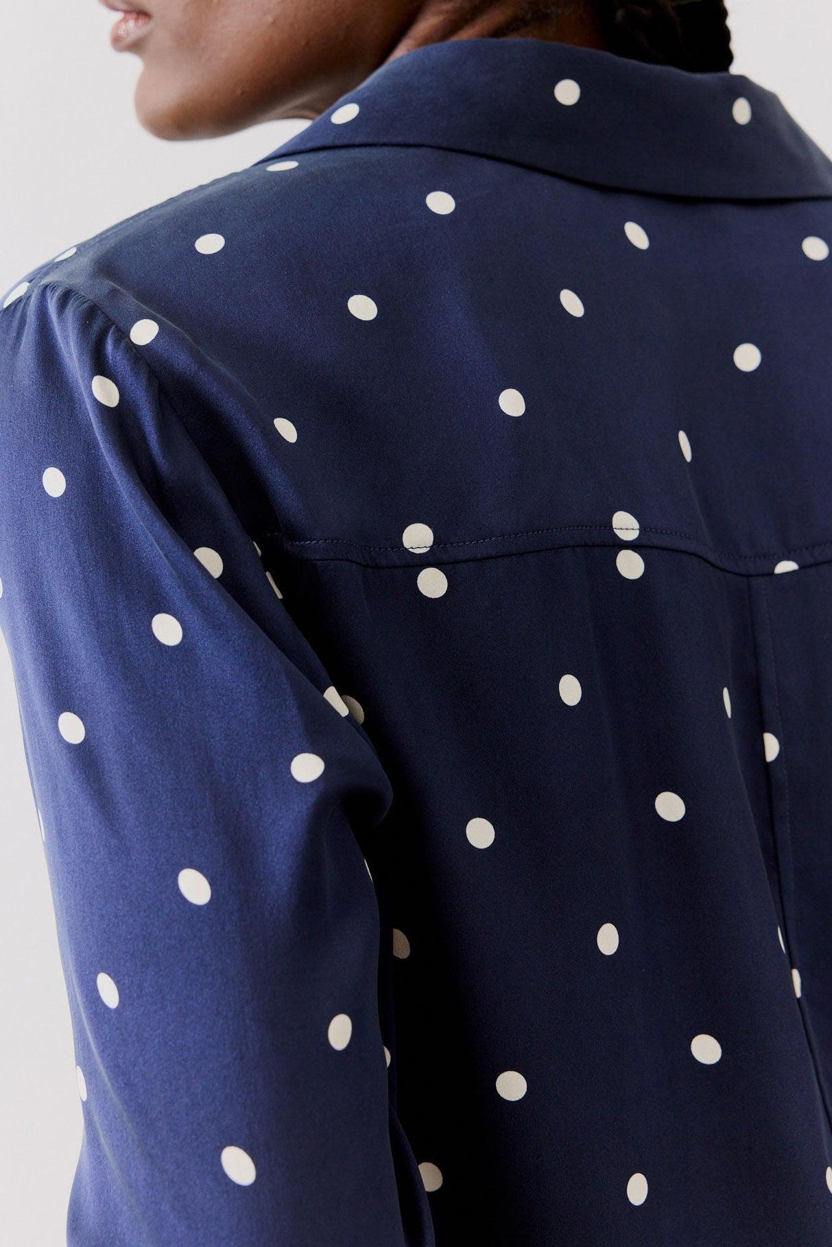 Shift Your Gaze Silk Button Down Blouse Product Image