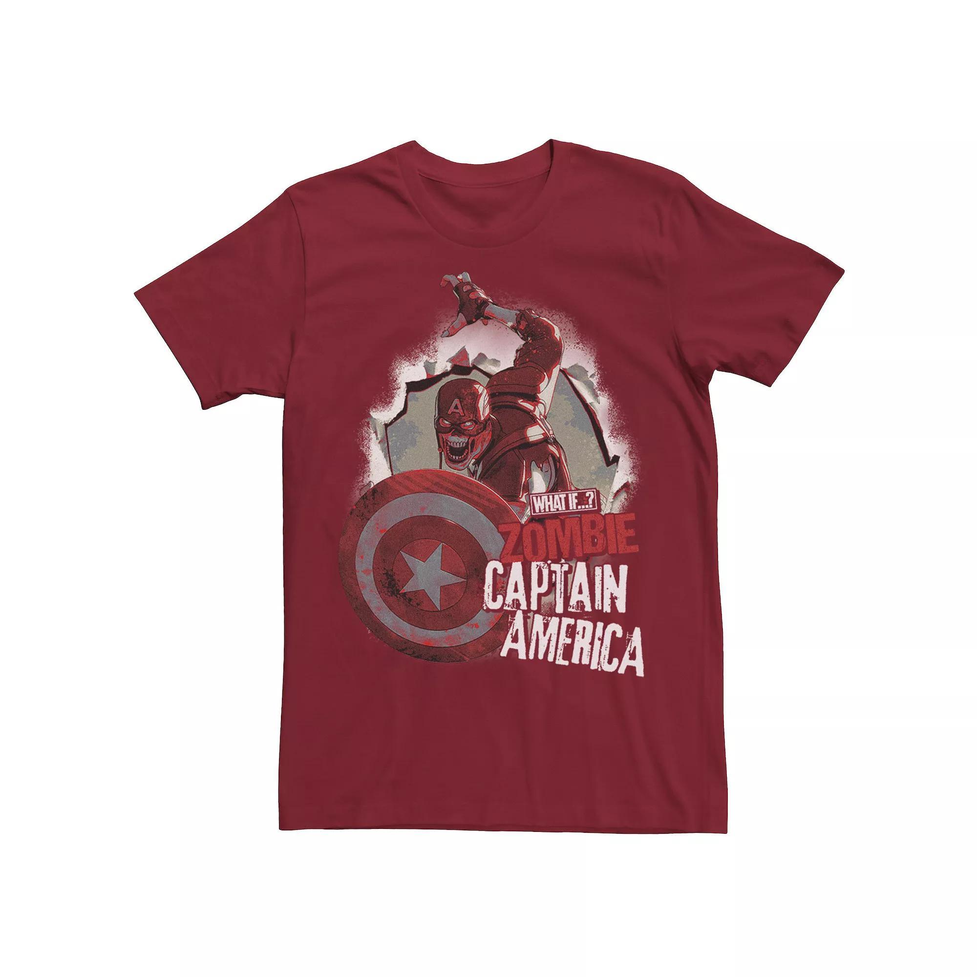 Men's Marvel What If Captain America Zombie Burst Poster Tee, Boy's,  Product Image