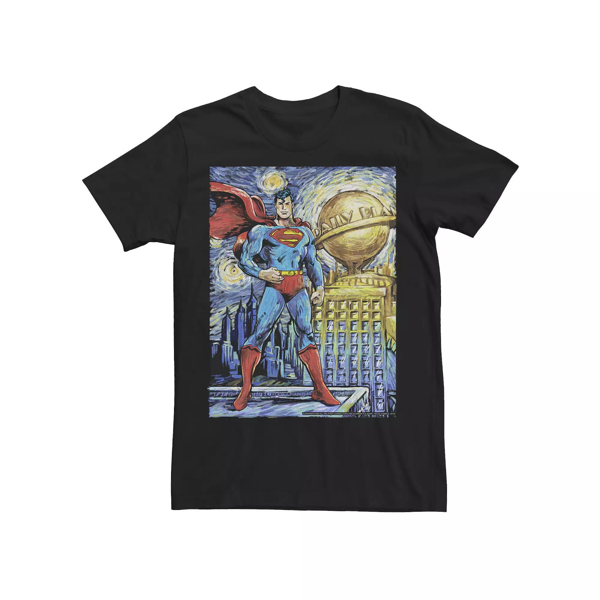 Men's DC Comics Superman Starry Night Poster Tee, Size: Medium, Black Product Image