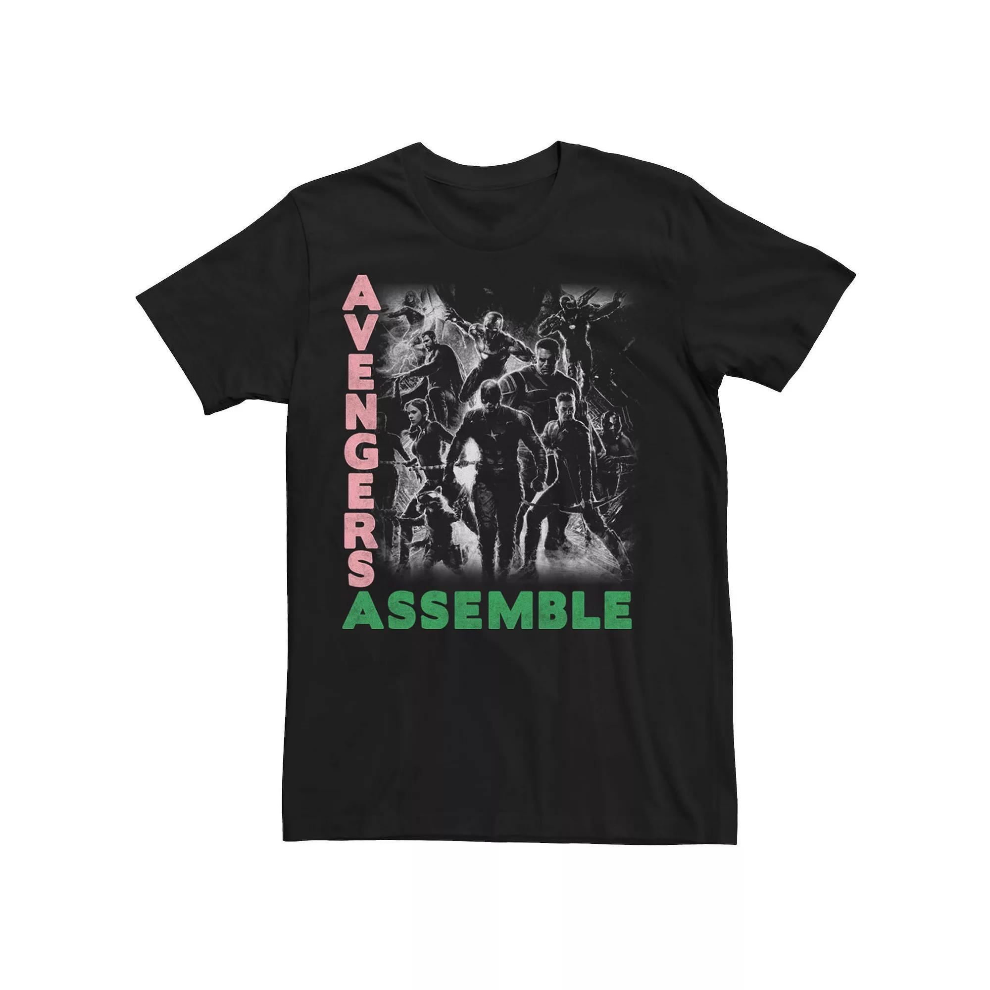 Men's Marvel Avengers Endgame Black And White Group Shot Tee,  Product Image