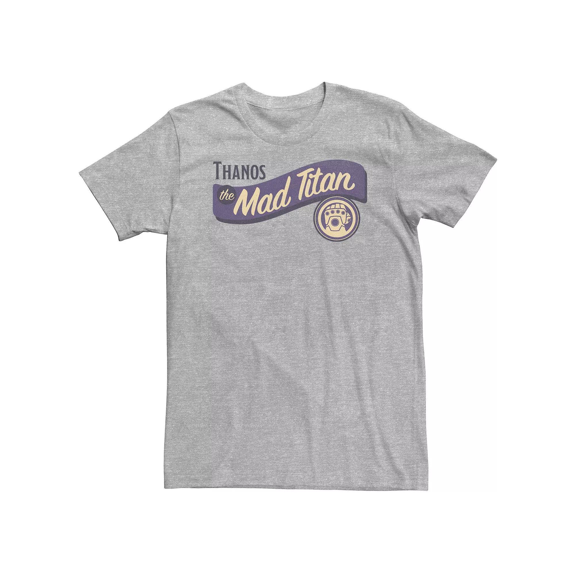 Big & Tall Marvel Avengers Thanos The Mad Titan Typographic Tee, Men's,  Product Image