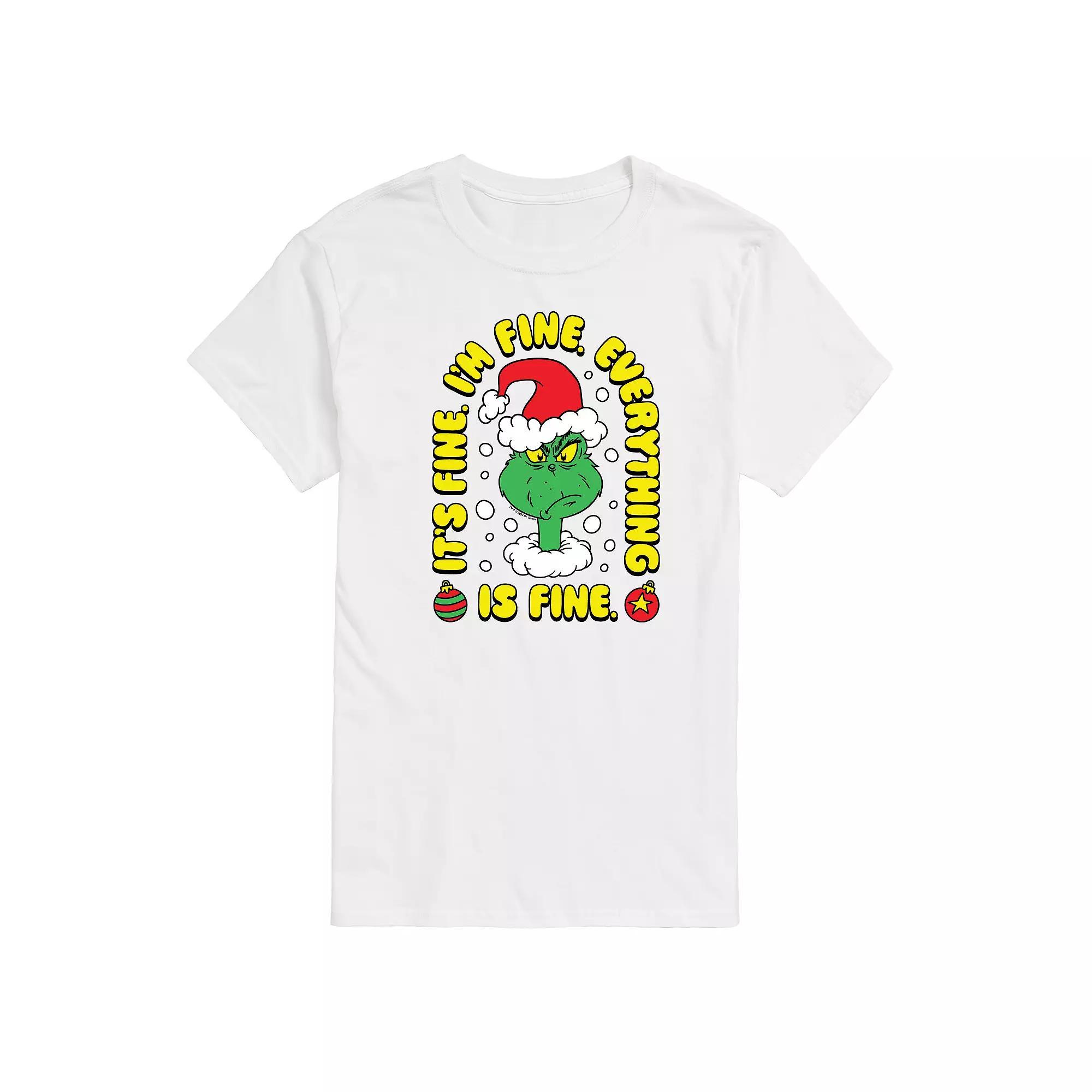 Big & Tall Dr. Seuss The Grinch Everything Is Fine Graphic Tee, Men's,  Product Image