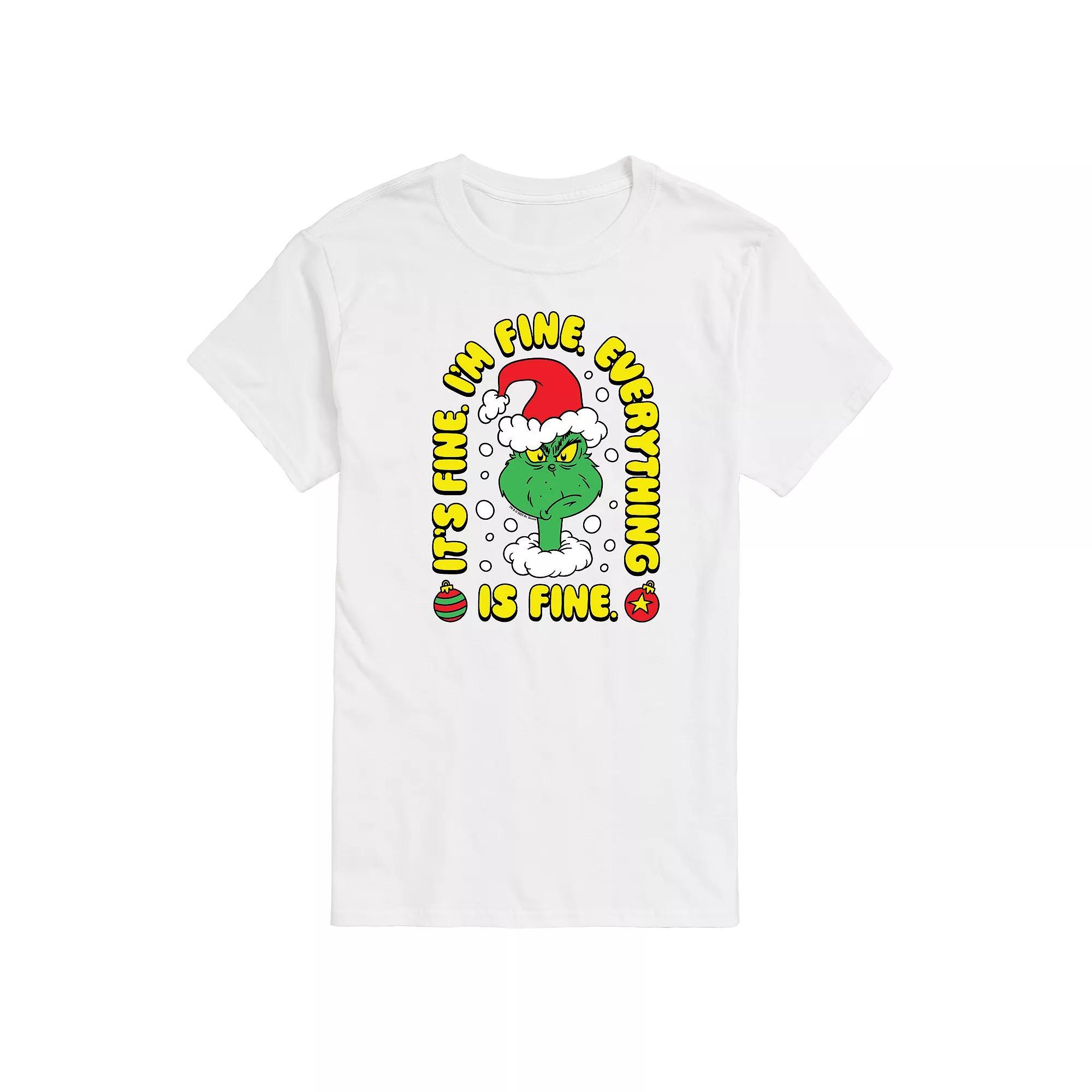 Big & Tall Dr. Seuss The Grinch Everything Is Fine Graphic Tee, Men's,  Product Image