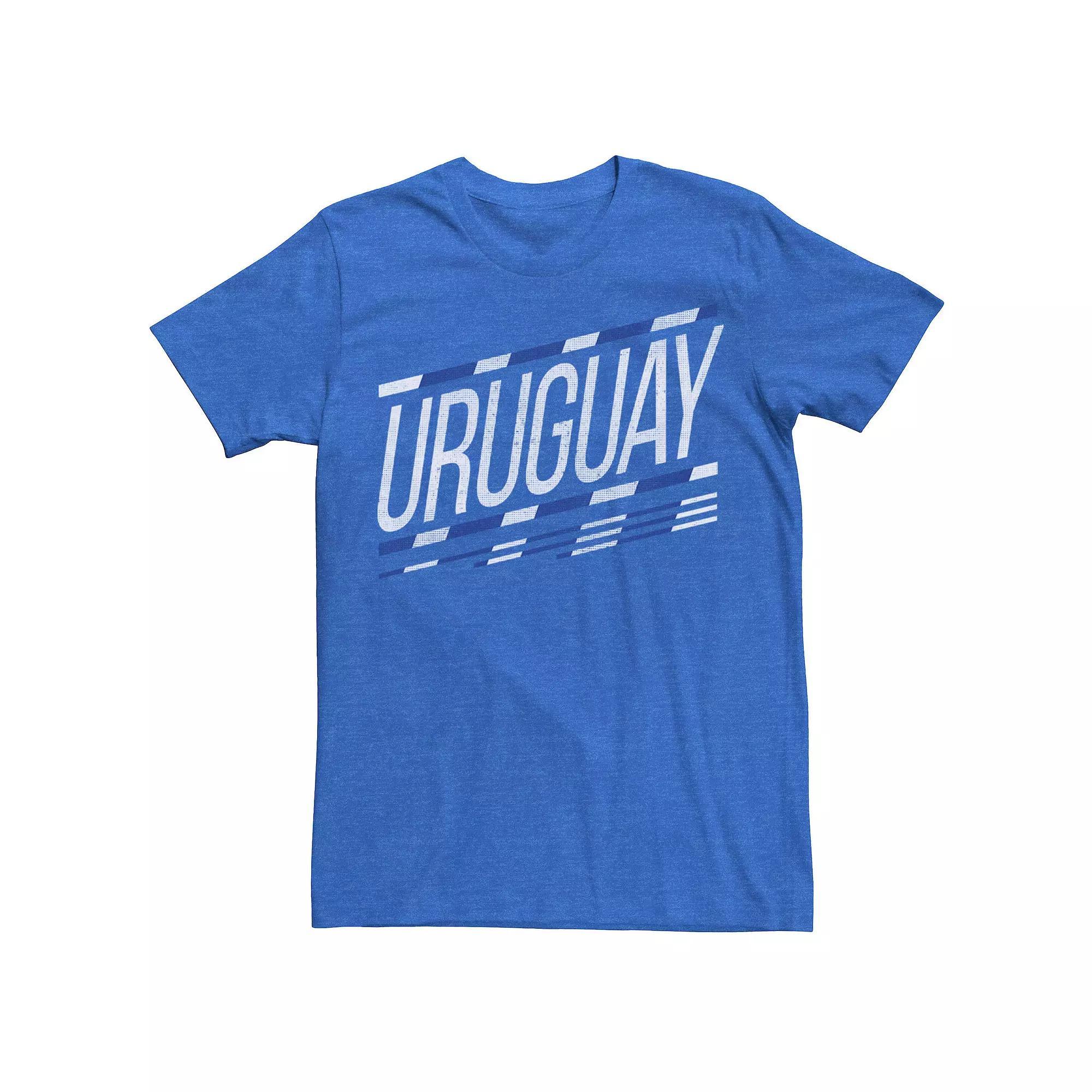 Men's Gonzales Uruguay Slanted Stripe Logo Tee, Size: XL, Royal Grey Product Image