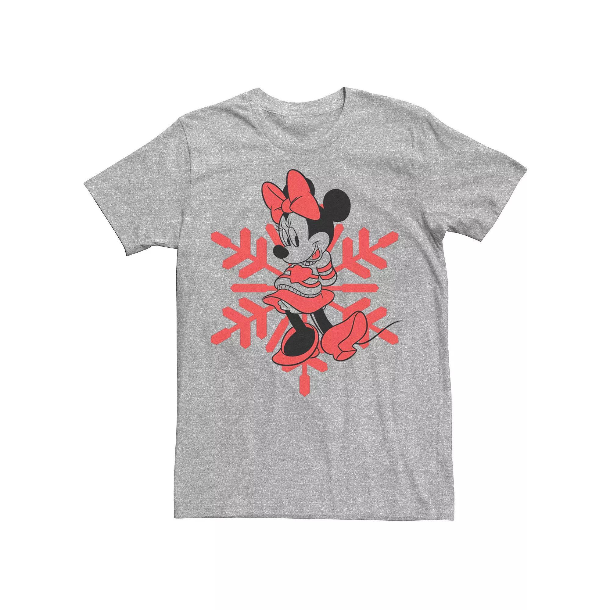 Disney's Minnie Mouse Christmas Outline Men's Tee, Size: XL, Athletic Grey Product Image