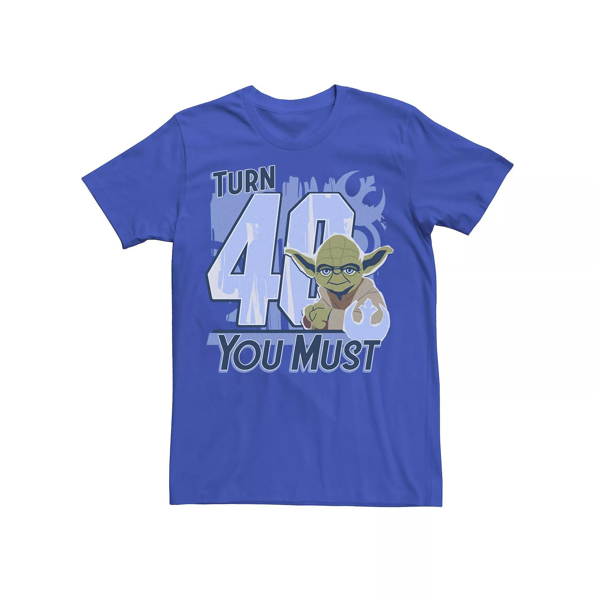 Men's Star Wars Yoda Turn 40 You Must Rebel Logo Portrait Graphic Tee,  Product Image