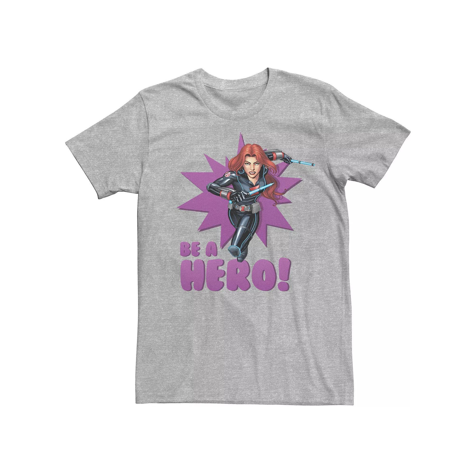 Men's Marvel Black Widow Avengers Assemble BE A HERO! Tee,  Product Image