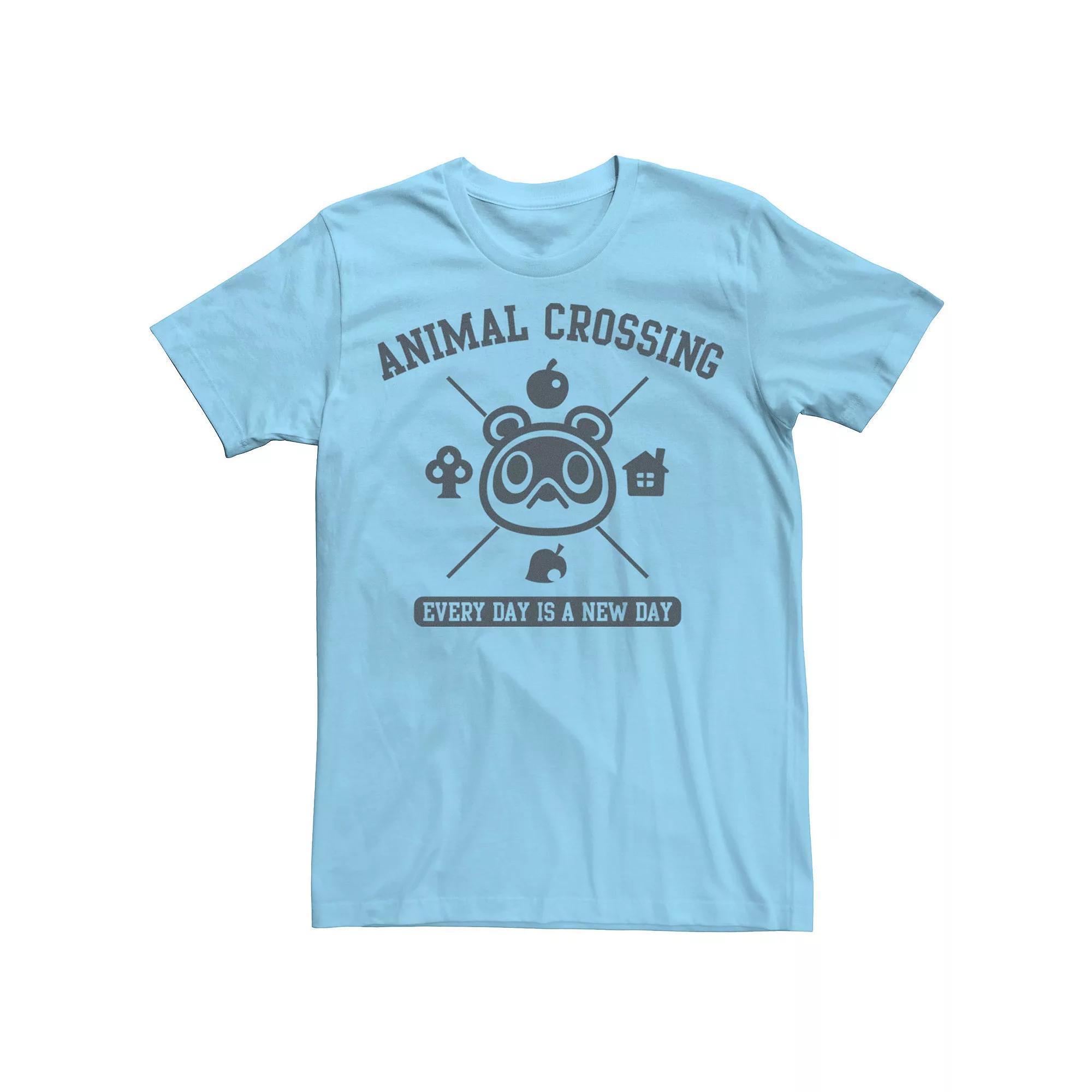 Men's Nintendo Animal Crossing Everyday Is A New Day Logo Graphic Tee, Size: XXL, Light Blue Product Image