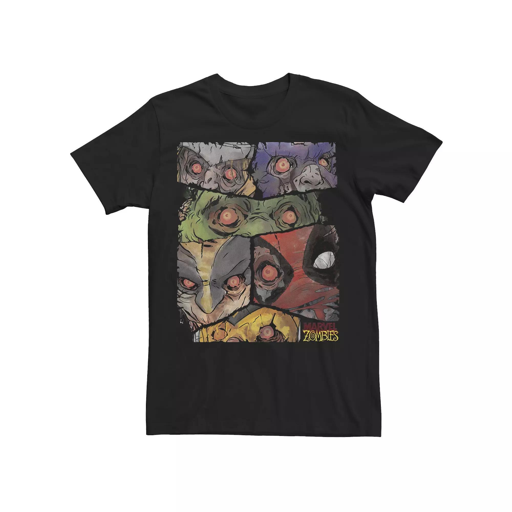 Men's Marvel Zombies Group Shot Panels Graphic Tee, Size: Large, Black Product Image