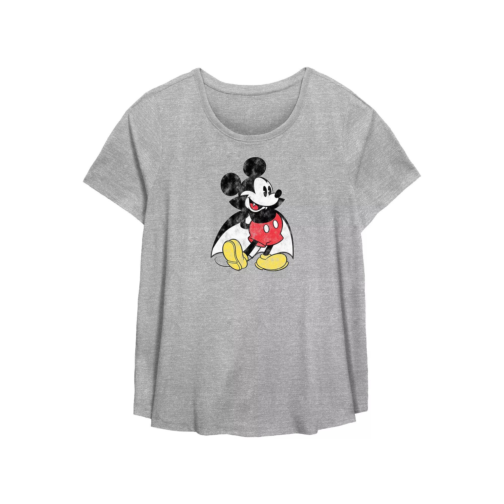 Disney's Mickey Mouse Vampire Plus Size Flowy Graphic Tee, Women's, Size: 4XL, Grey Gray Product Image