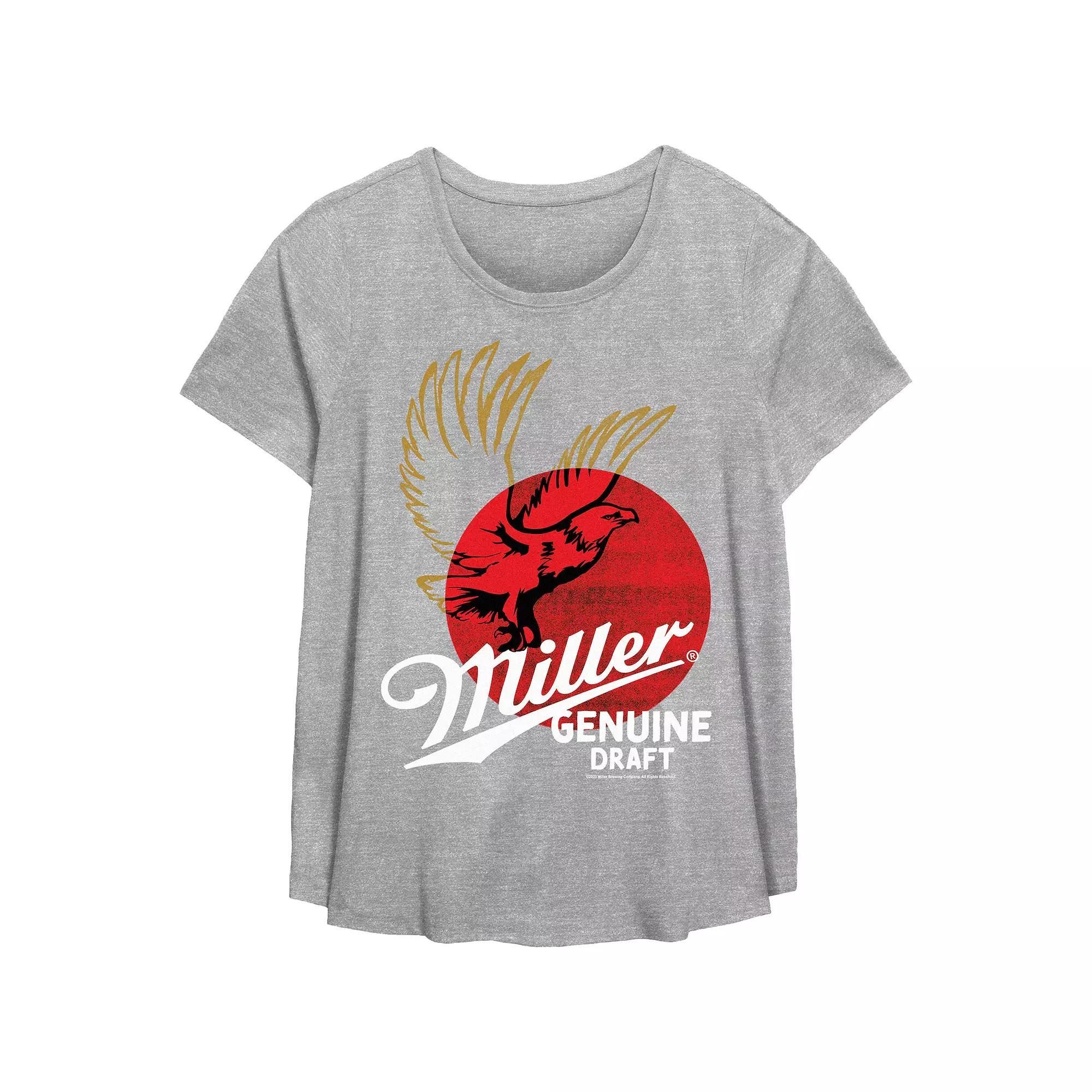 Plus Size Miller Genuine Draft Graphic Tee, Women's, Size: 2XL, Grey Gray Product Image