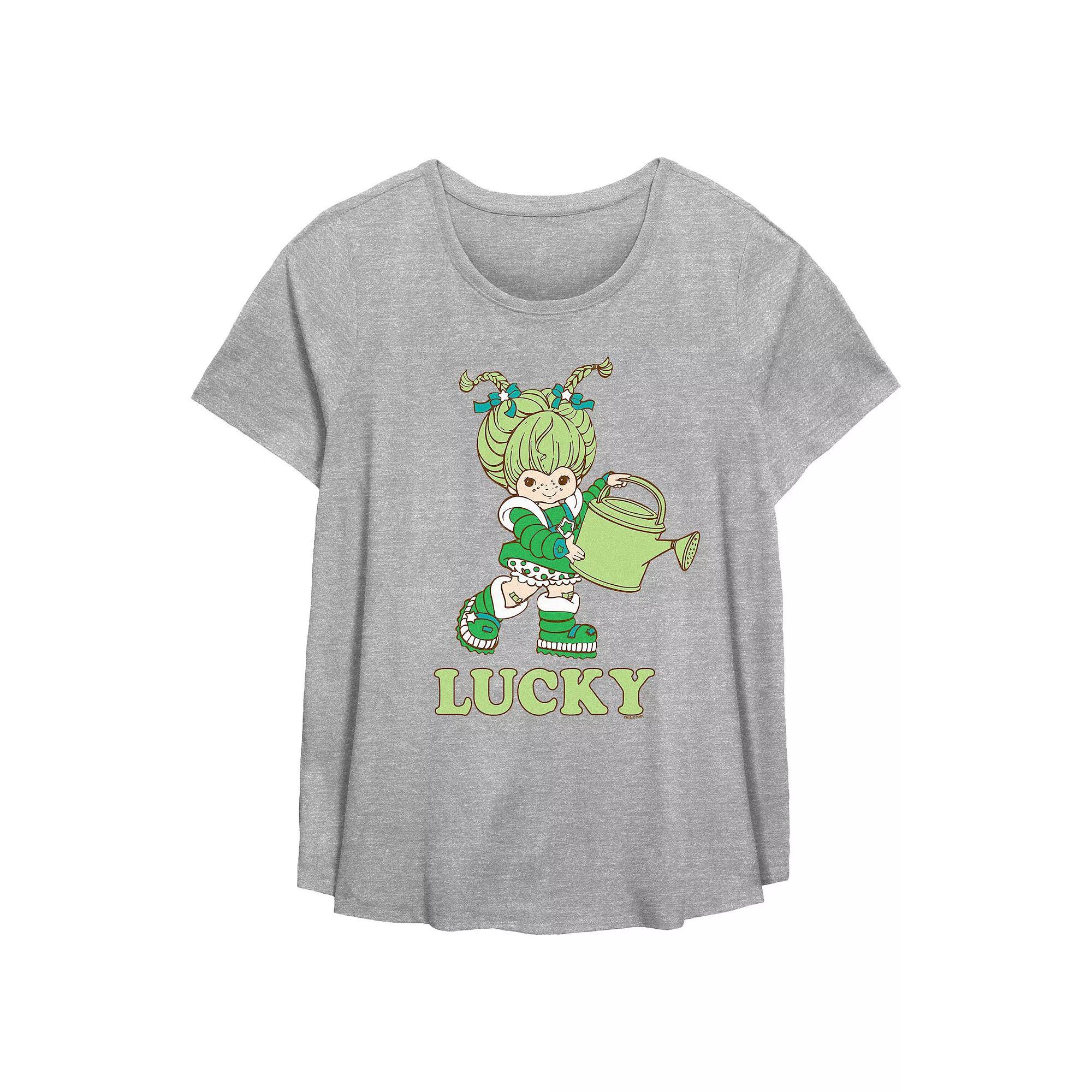 Plus Size Rainbow Brite Patty O'Green Lucky Flowy Graphic Tee, Women's, Size: 4XL, Grey Gray Product Image