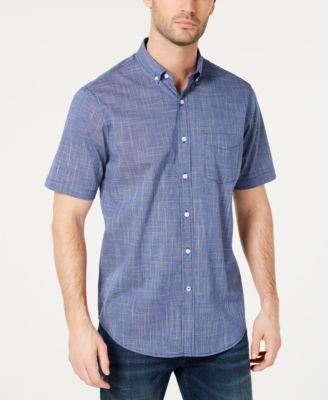 Club Room Mens Texture Check Stretch Cotton Shirt, Created for Macys Product Image