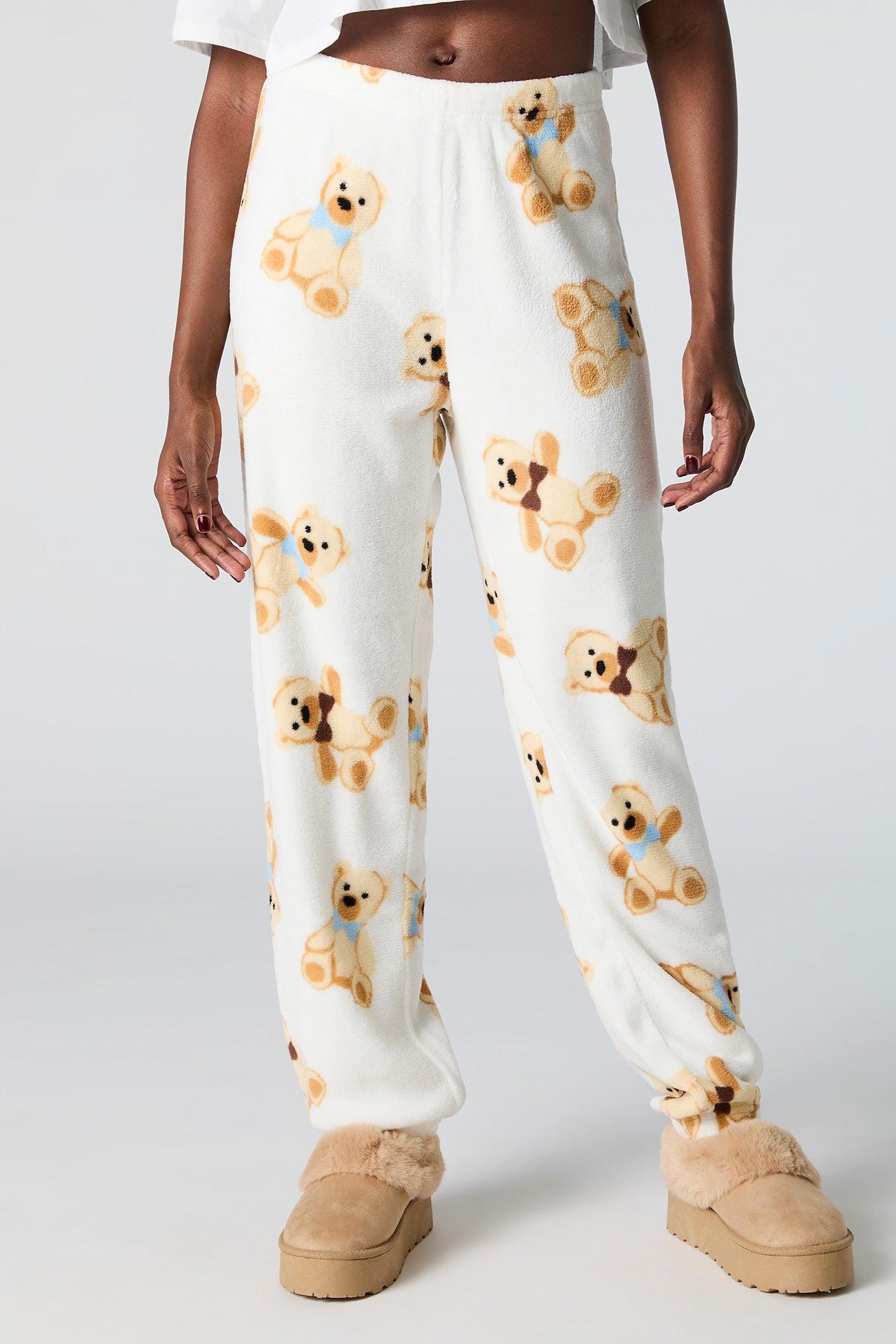 Printed Plush Pajama Pant Female Product Image