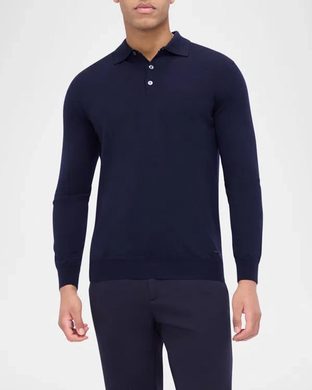 Men's Solid Polo Sweater Product Image