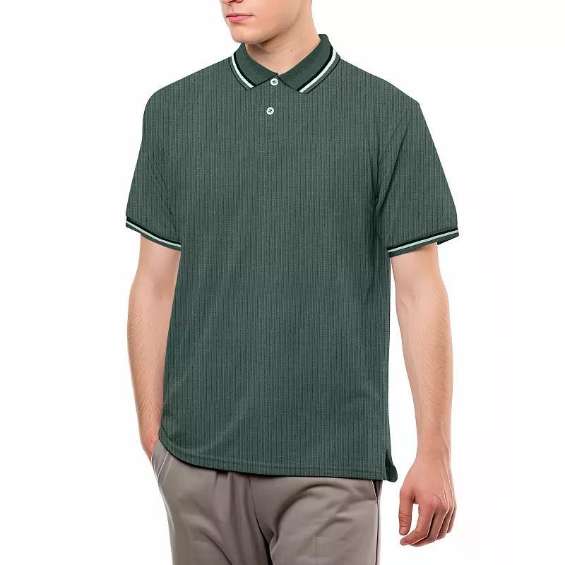 Big & Tall StraightFaded Knit Short Sleeve Polo Shirt, Mens Product Image