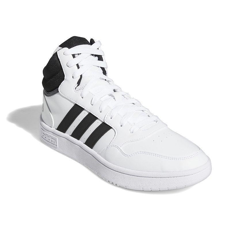 adidas Originals Hoops 3.0 Mid Black/White) Men's Shoes Product Image