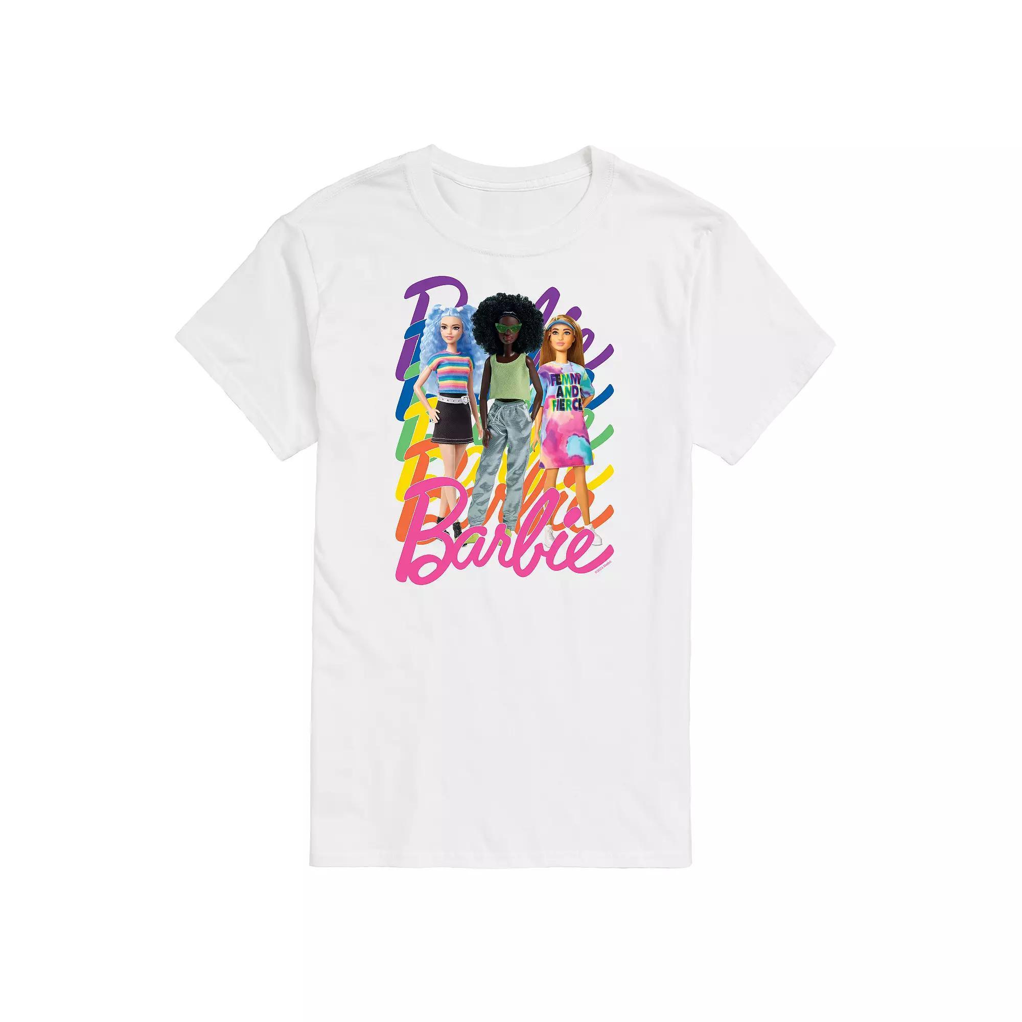 Big & Tall Barbie® Pride Rainbow Logo Graphic Tee, Men's,  Product Image