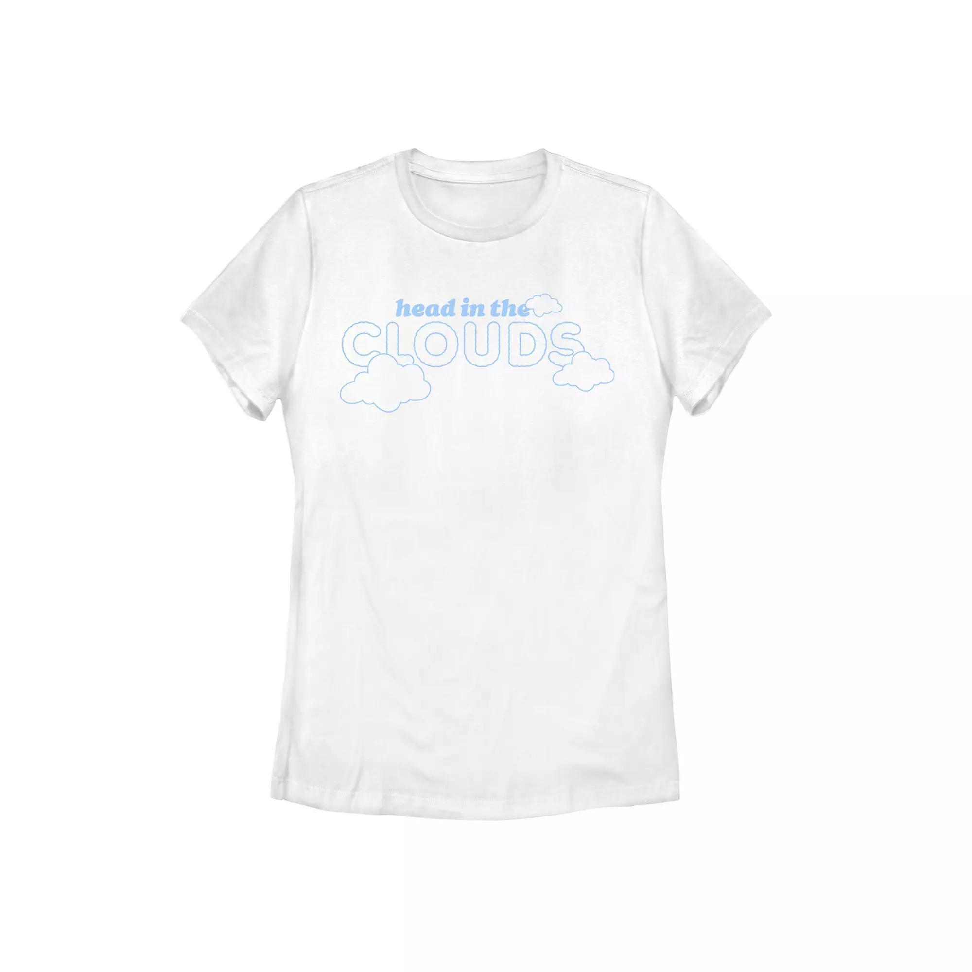 Juniors' Head In The Clouds Line Art Graphic Tee, Girl's, Size: XXL, White Product Image