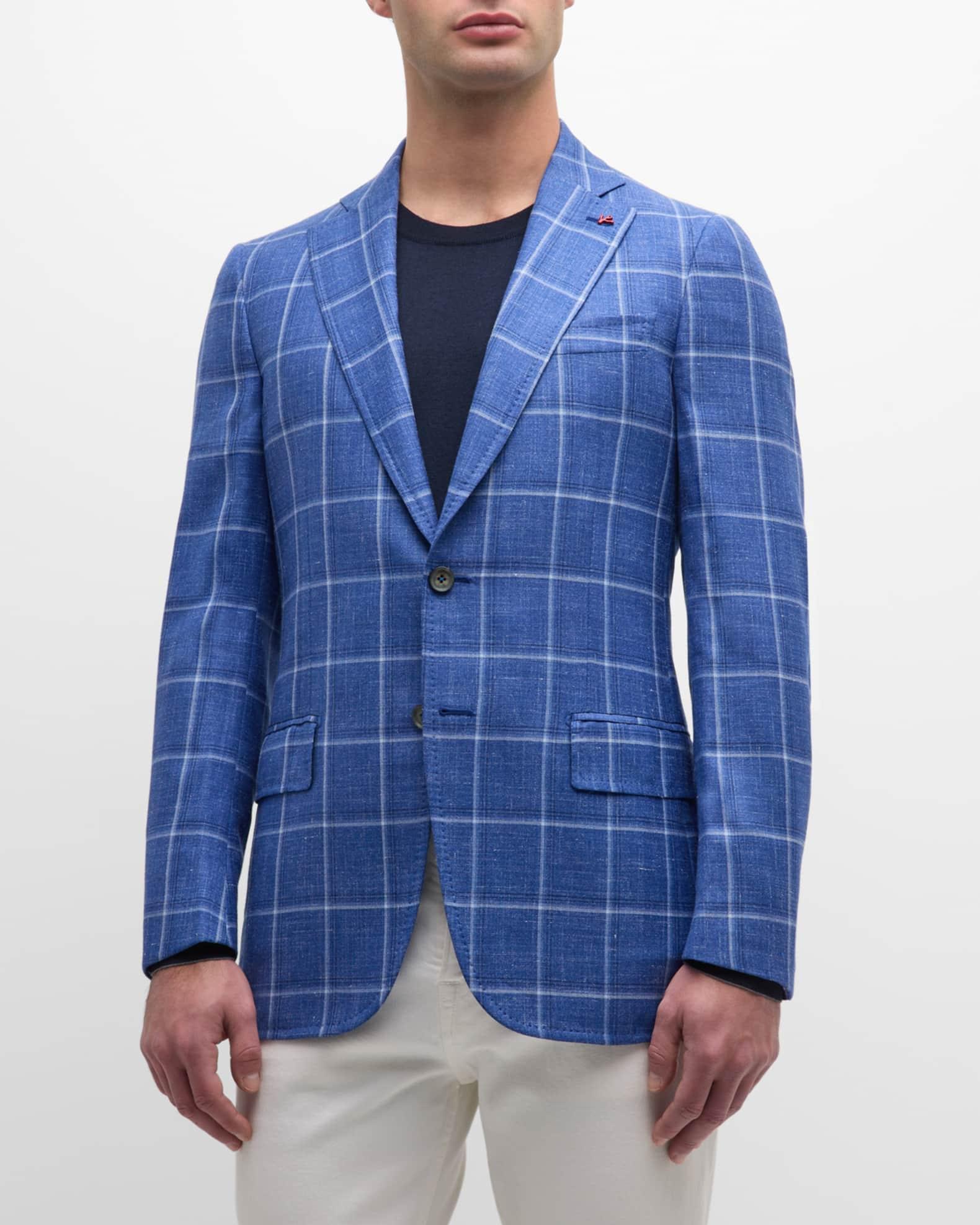 Men's Plaid Cashmere-Blend Sport Coat Product Image