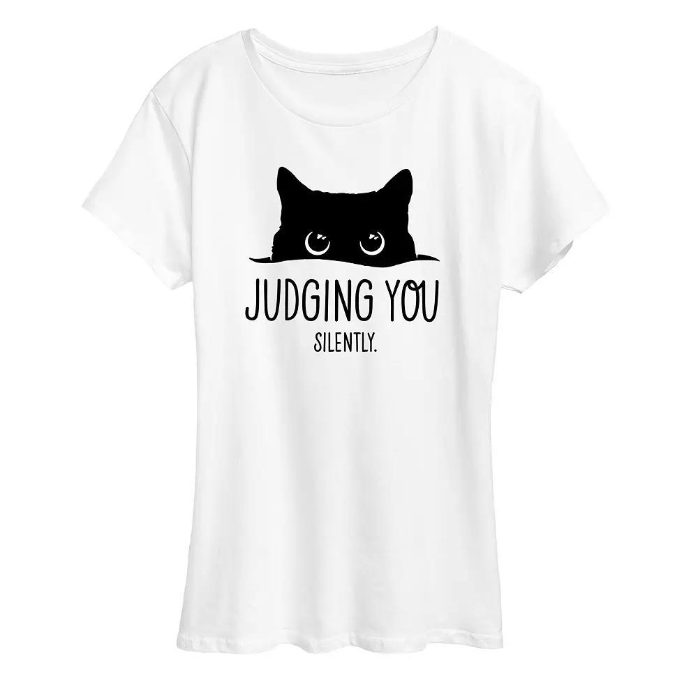 Women's Judging You Silently Cat Graphic Tee, Girl's,  Product Image