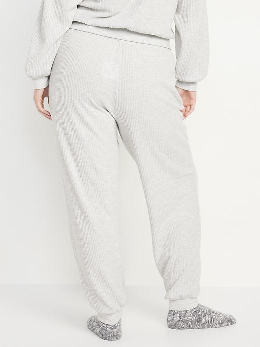 High-Waisted Waffle Lounge Joggers Product Image