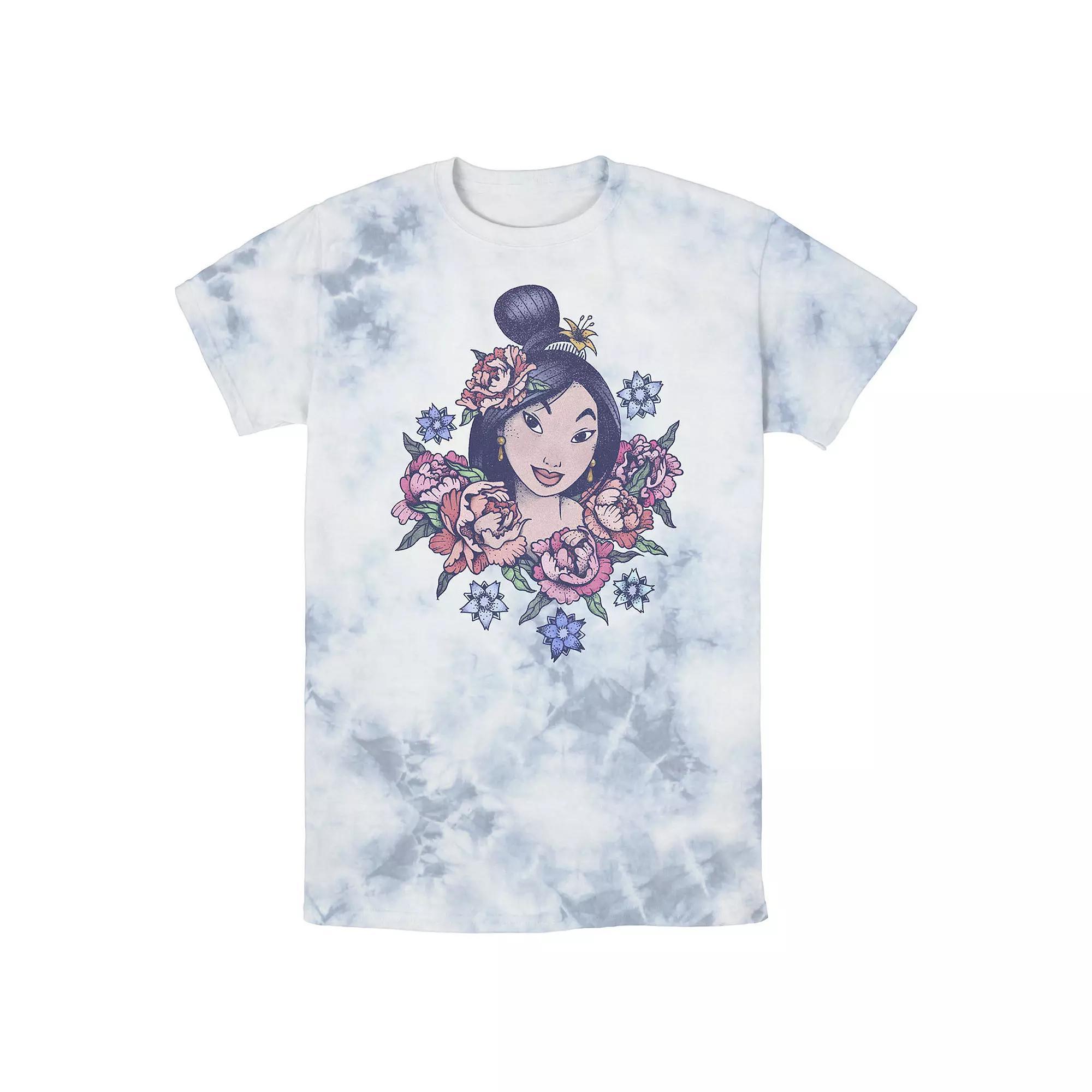 Men's Disney Mulan Floral Portrait Vintage Bomabrd Wash Tee,  Product Image