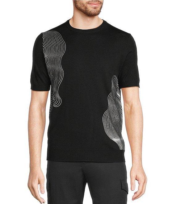 Murano Interdimensional Collection Open Knit Short Sleeve Crew Neck Knit Sweater Product Image