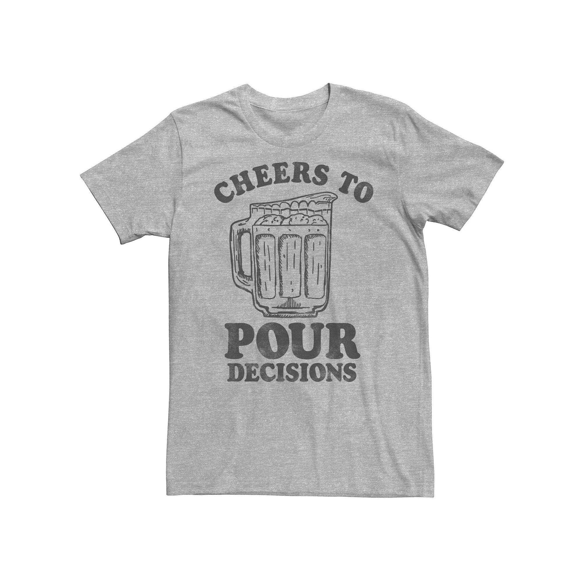 Men's Cheers To Pour Decisions Beer Tee, Size: Large, Athletic Grey Product Image