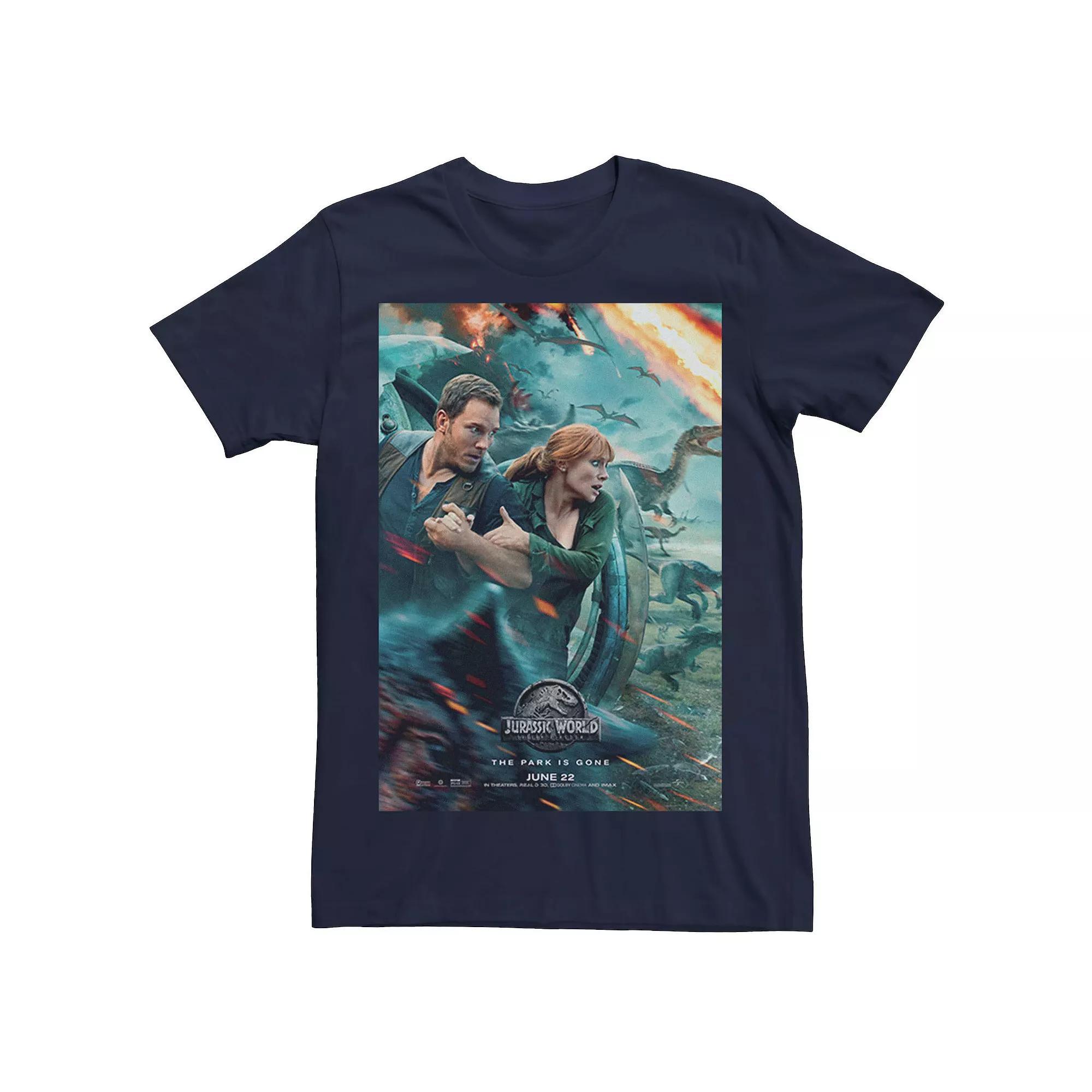 Men's Jurassic World Two Owen Claire Movie Poster Tee, Size: XL, Red Product Image