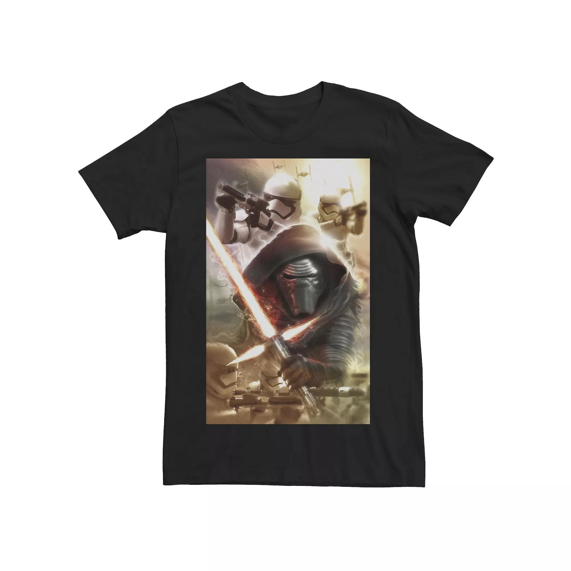 Men's Star Wars The Force Awakens Kylo Ren Invasion Tee, Size: Medium, Black Product Image