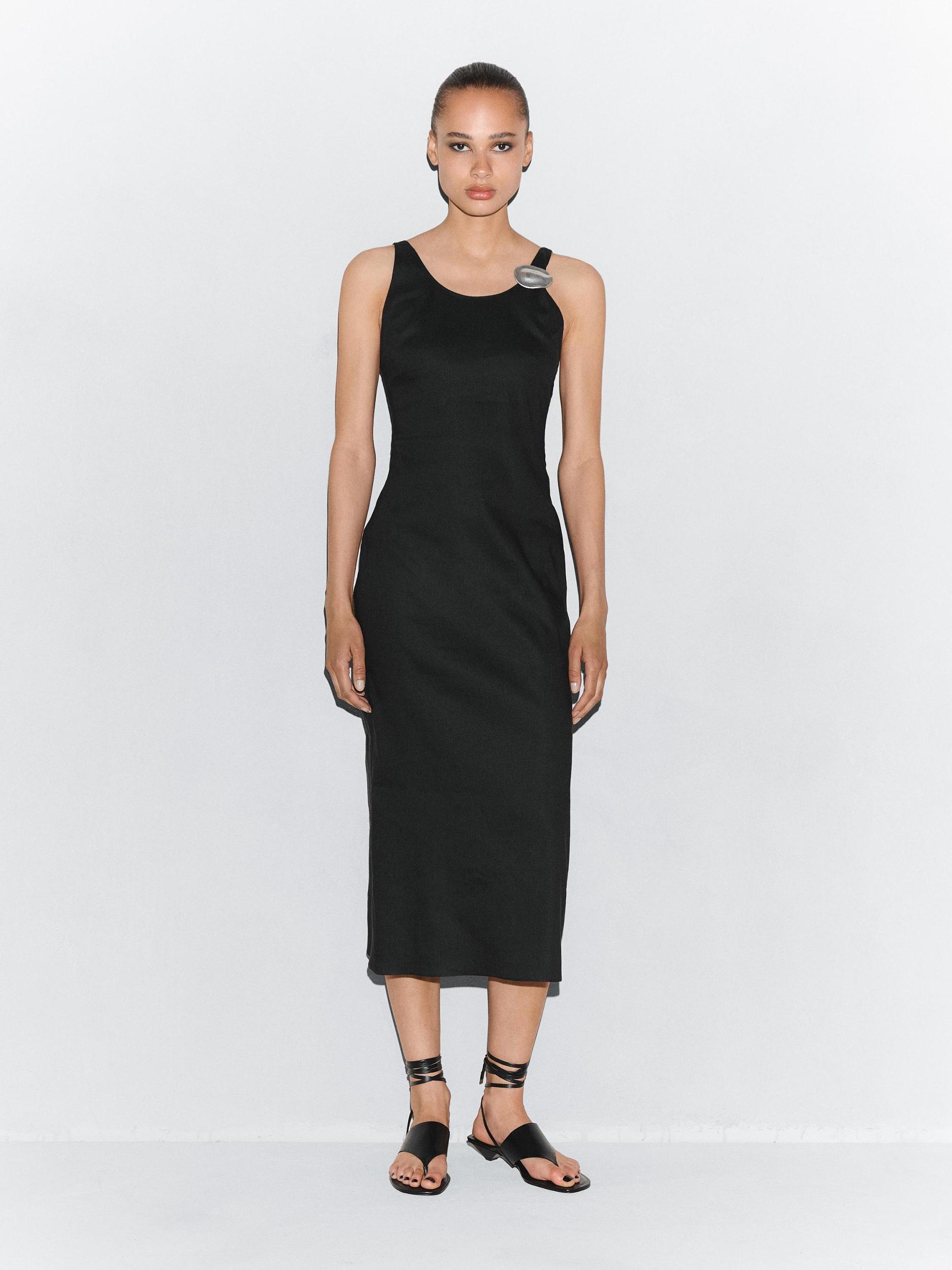 Midi dress with low-cut back Product Image