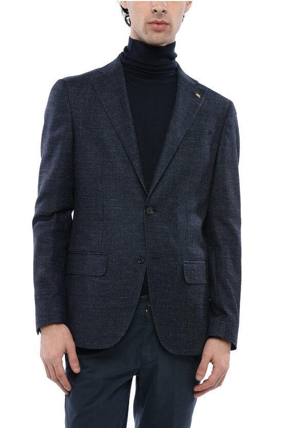 CORNELIANI Cc Collection Side Vents Notch Lapel 2-button Blazer In Blue Product Image