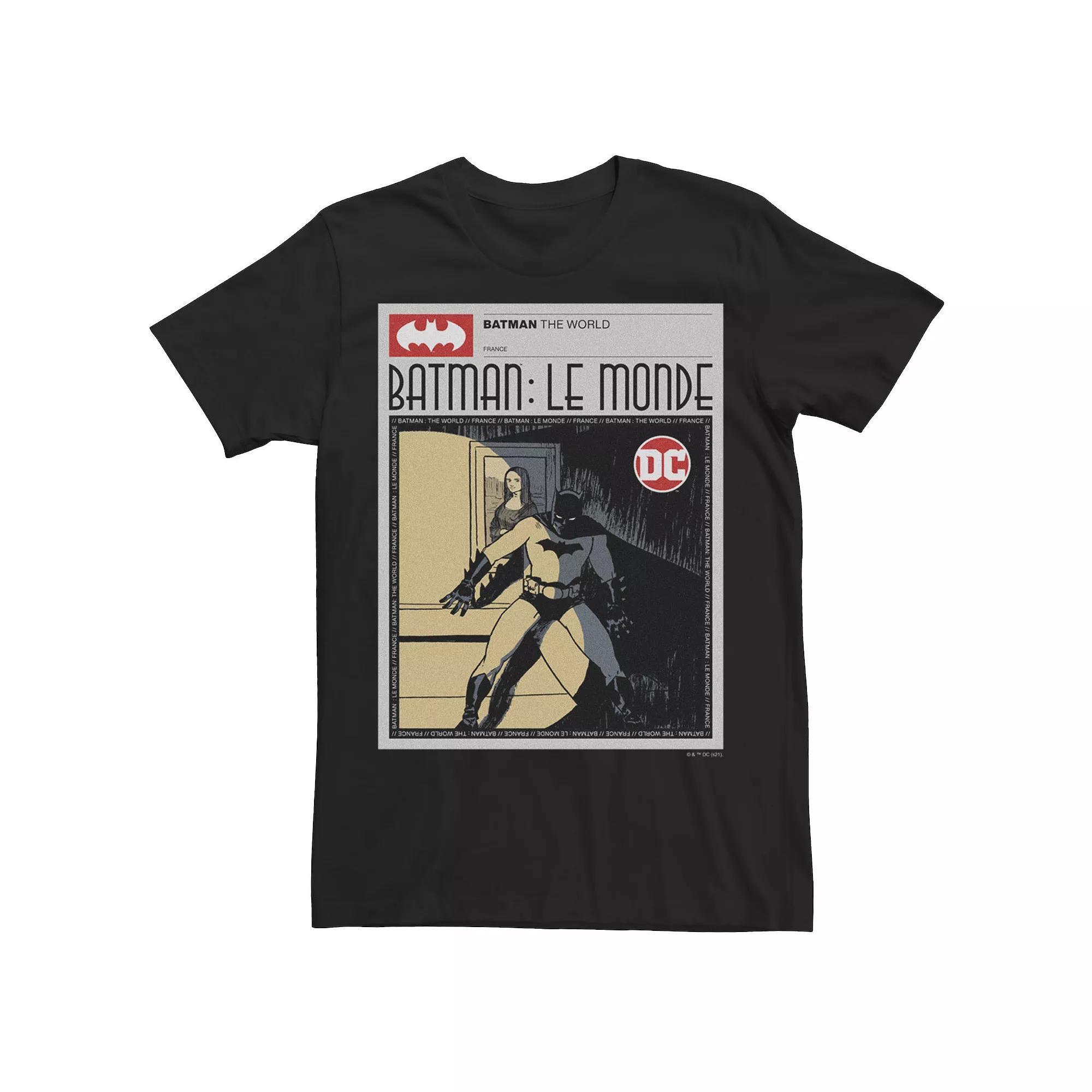 Men's Batman: Le Monde France News Poster Tee,  Product Image