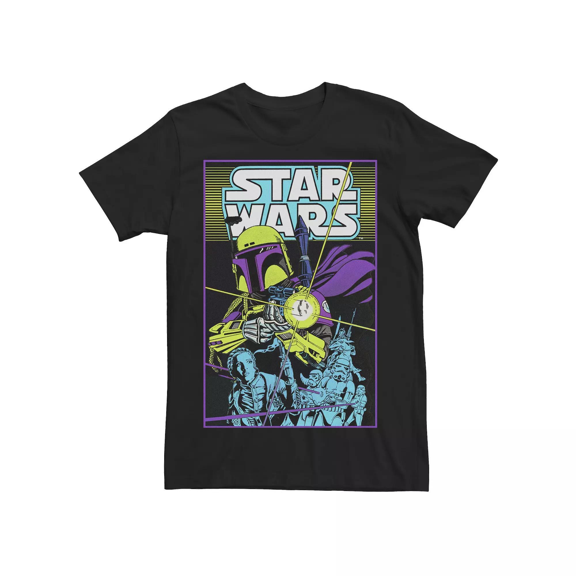 Men's Star Wars Vintage Comic Boba Fett Tee, Size: 3XL, Black Product Image