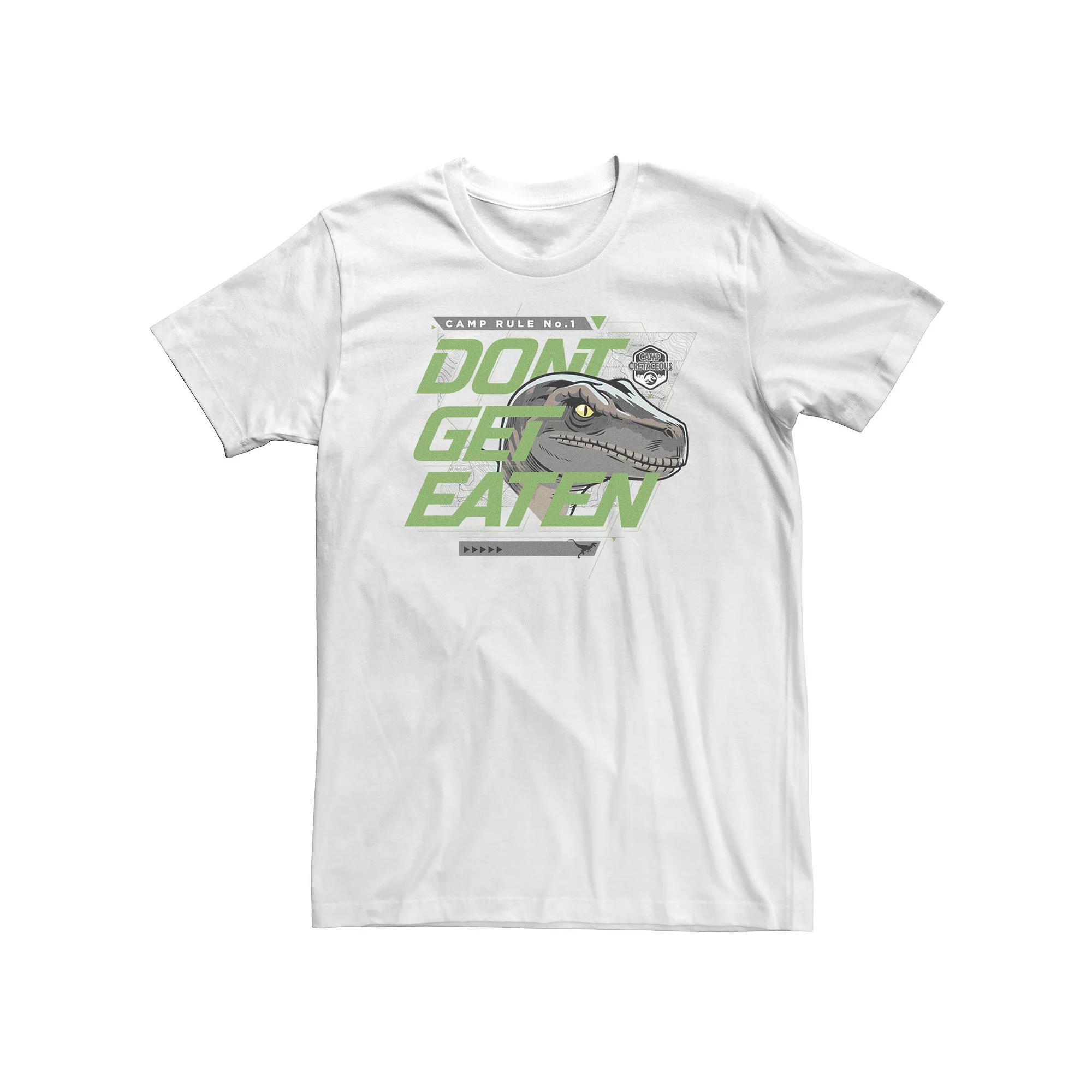 Big & Tall Jurassic World: Camp Cretaceous Rule 1 Don't Get Eaten Tee, Men's, Size: 4XL Tall, White Product Image