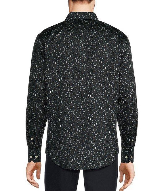 Murano Slim Fit Paisley Printed Sateen Long Sleeve Woven Shirt Product Image