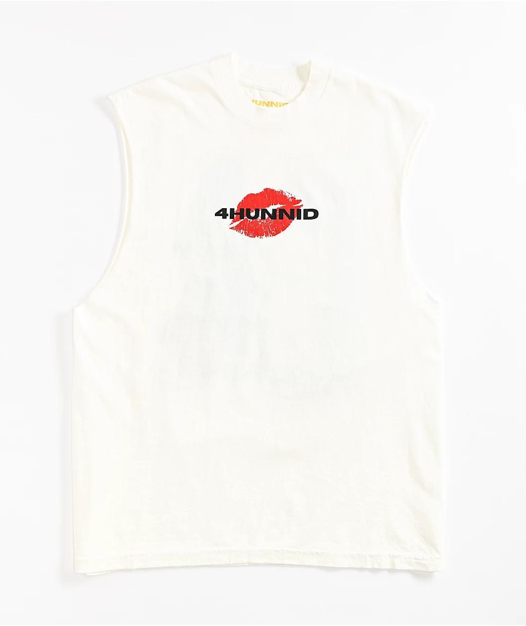 4Hunnid Hotline White Tank Top Product Image