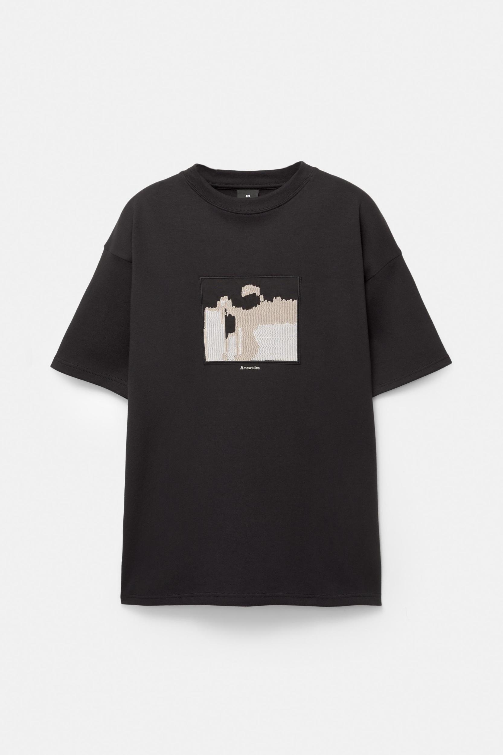 Embroidered short sleeve sweatshirt Product Image