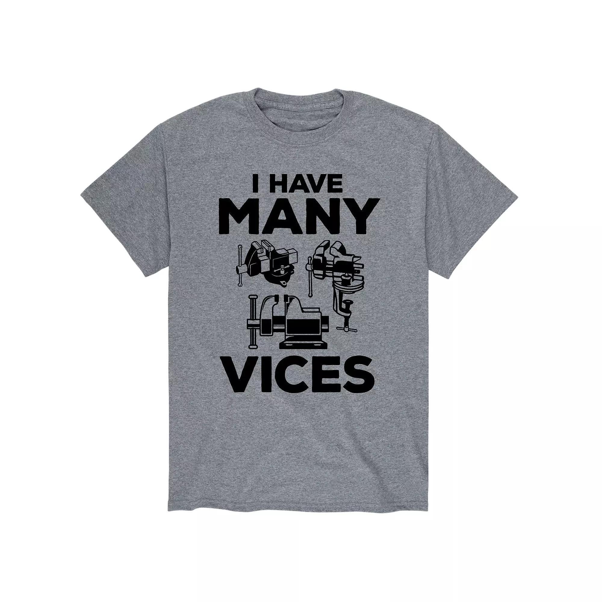 Men's I Have Many Vices Tee, Size: XXL, Gray Product Image