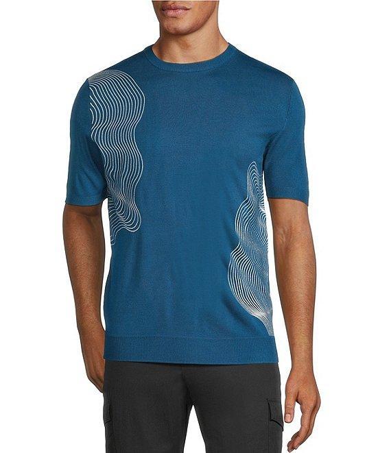 Murano Interdimensional Collection Open Knit Short Sleeve Crew Neck Knit Sweater Product Image