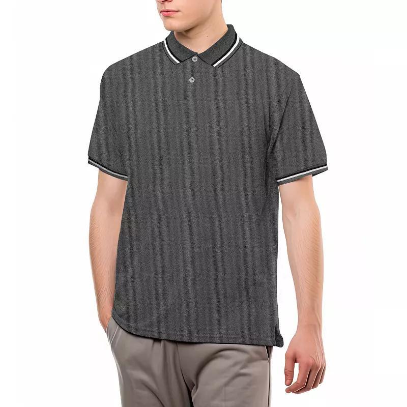 Big & Tall StraightFaded Knit Short Sleeve Polo Shirt, Mens Product Image