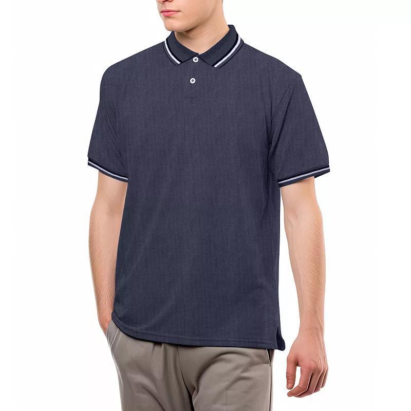 Big & Tall StraightFaded Knit Short Sleeve Polo Shirt, Mens Product Image