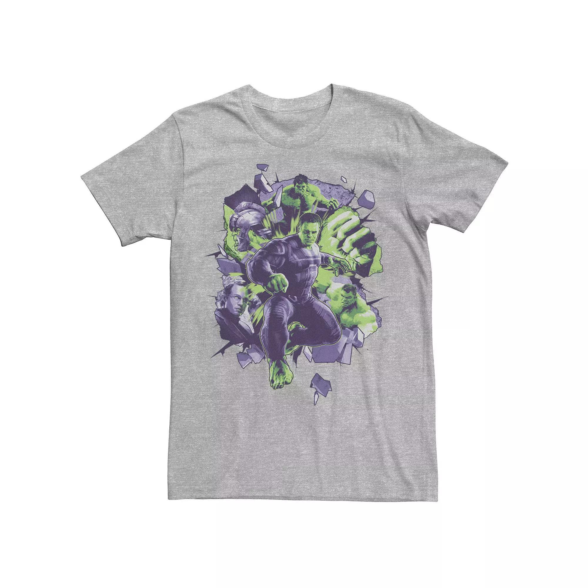 Men's Marvel Avengers: Endgame The Hulk Mashup Graphic Tee, Size: 3XL, Athletic Grey Product Image