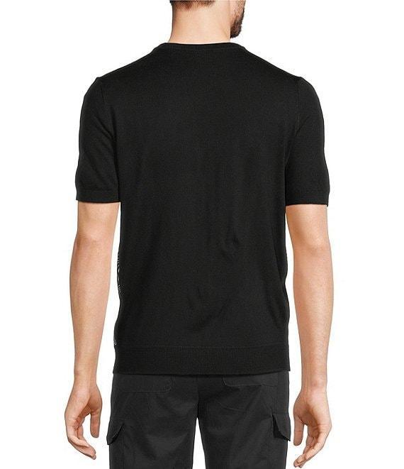 Murano Interdimensional Collection Open Knit Short Sleeve Crew Neck Knit Sweater Product Image