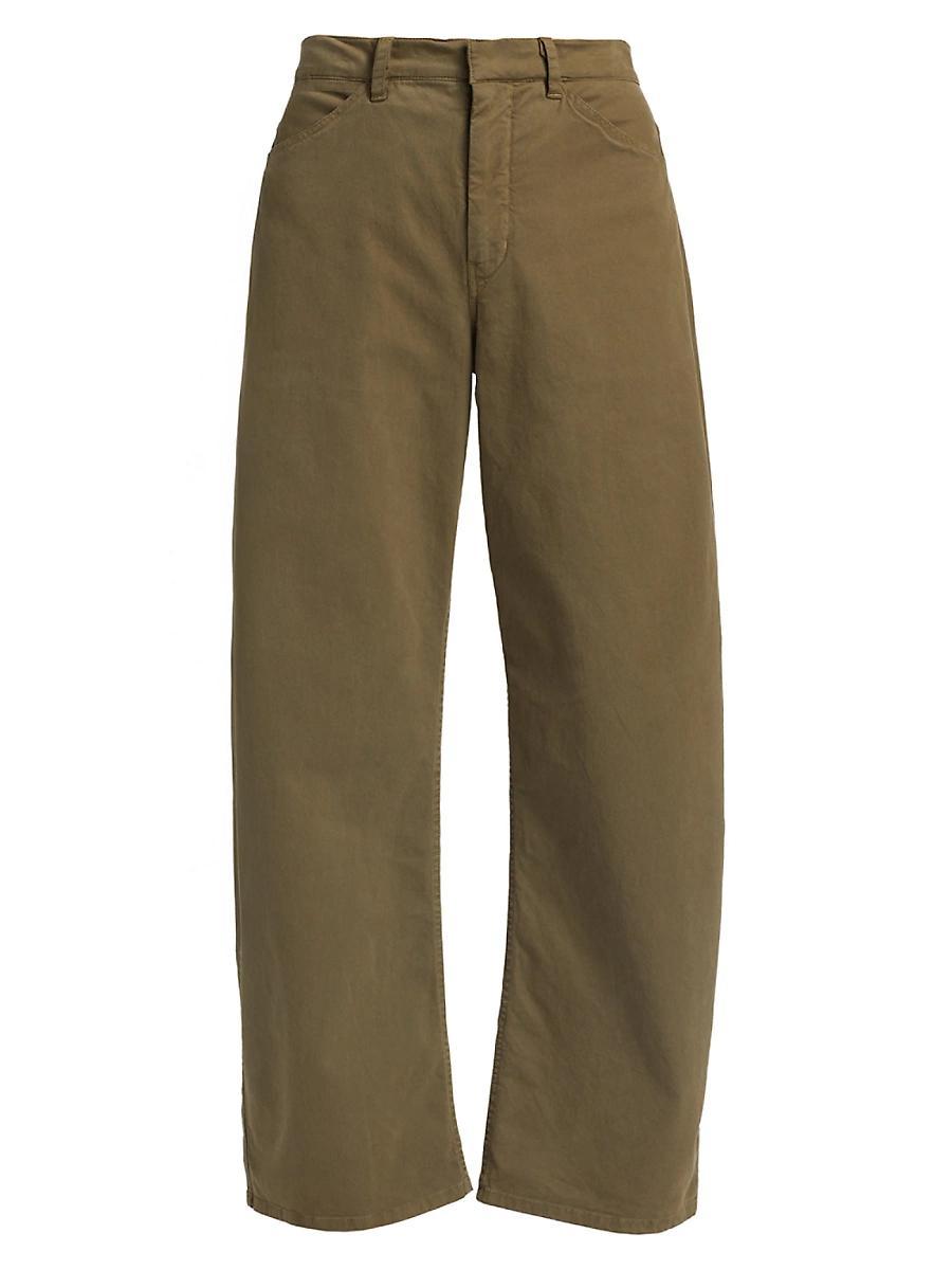 Womens Tribeca Cotton Mid-Rise Barrel Pants Product Image
