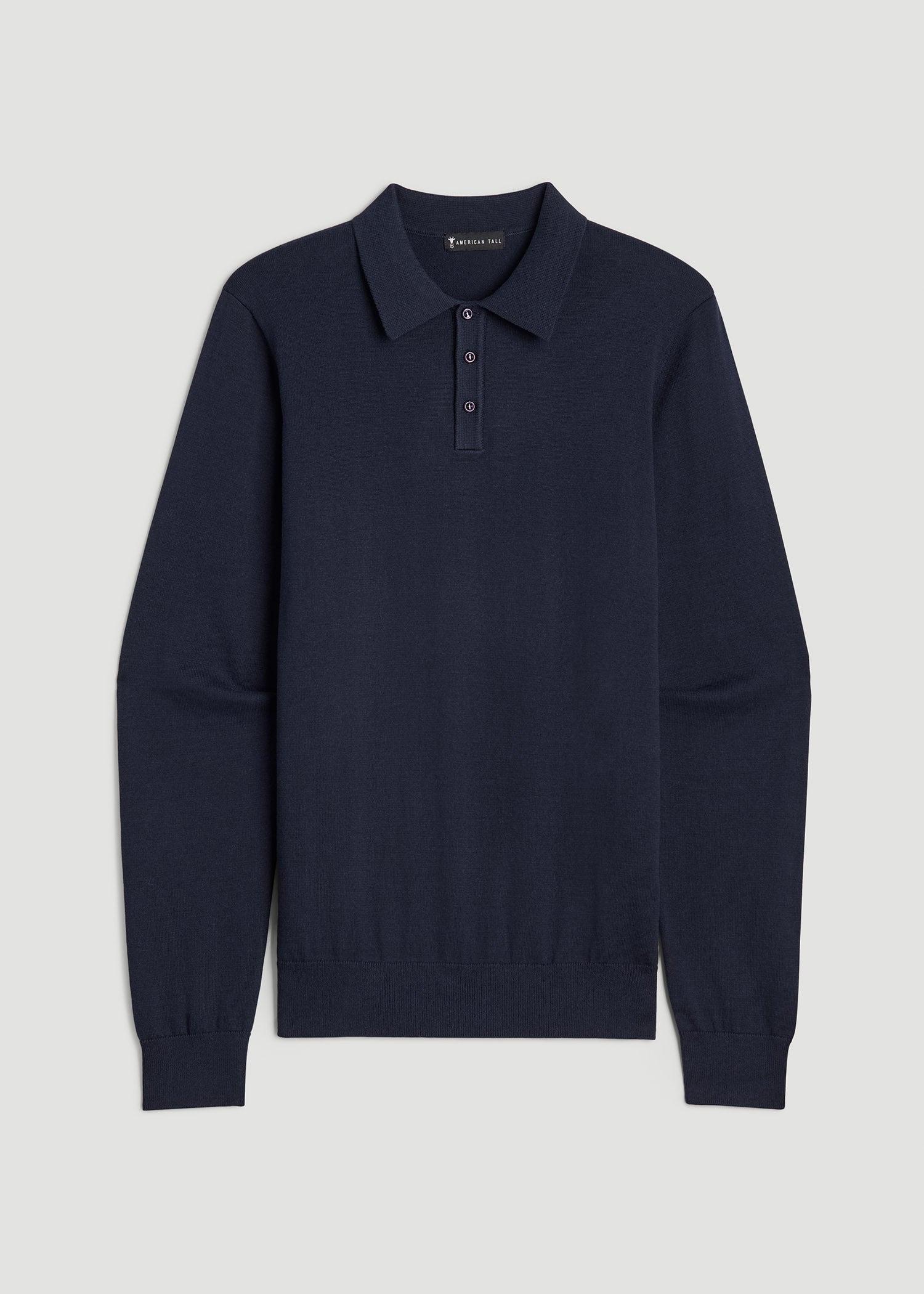 Polo Sweater for Tall Men in Evening Blue Male Product Image