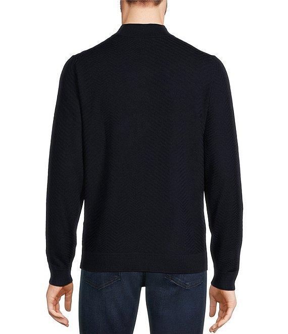 Murano Solid Performance Textured Pattern Long Sleeve Mock Neck Sweater Product Image
