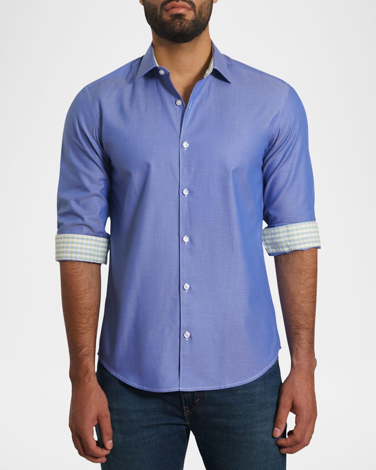 Mens Contrast-Reverse Solid Sport Shirt Product Image